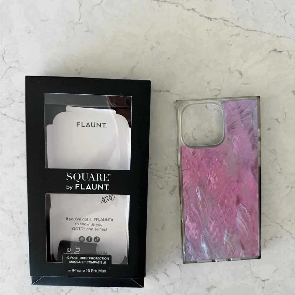 16 pro max BUNDLE Square pink I Phone Case and screen protectors
